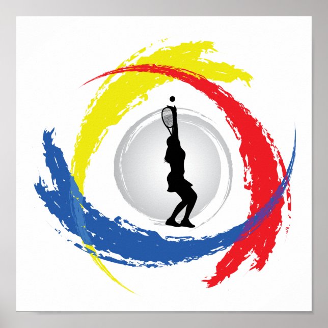 Tennis Tricolor Emblem (Female) Poster (Front)