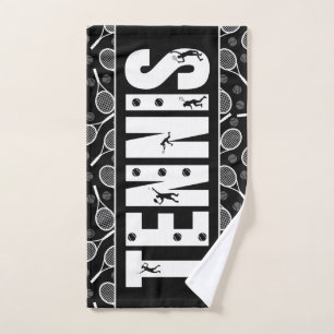 Tennis Typographie Texte Cool noir et blanc Cadeau