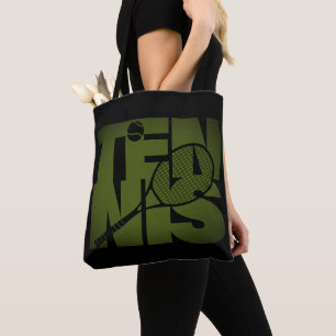 Tennis Typography Tote Bag
