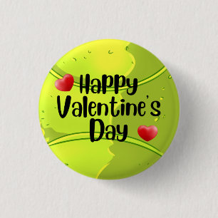 TENNIS Valentine's Day to Player with Love 1 Inch Round Button