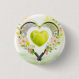 TENNIS Valentine's Day to Player with Love    1 Inch Round Button