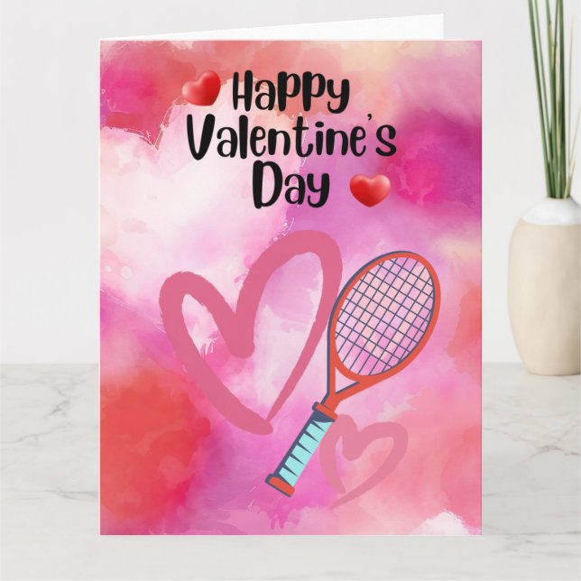 TENNIS Valentine's Day to Player with Love     Card (Front)