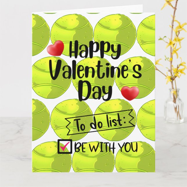 TENNIS Valentine's Day to Player with Love     Card (Yellow Flower)
