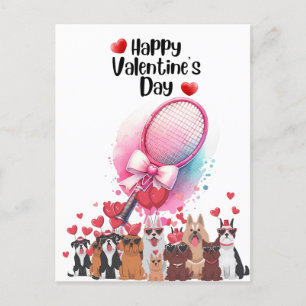 TENNIS Valentine's Day to Player with Love Holiday Postcard