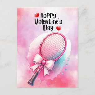 TENNIS Valentine's Day to Player with Love     Holiday Postcard