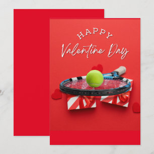 Tennis Valentine's Day with LOVE for Player red Ho Holiday Card