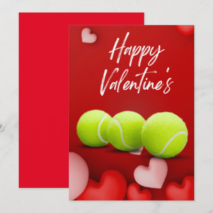 Tennis Valentine's Day with LOVE for Player red Holiday Card