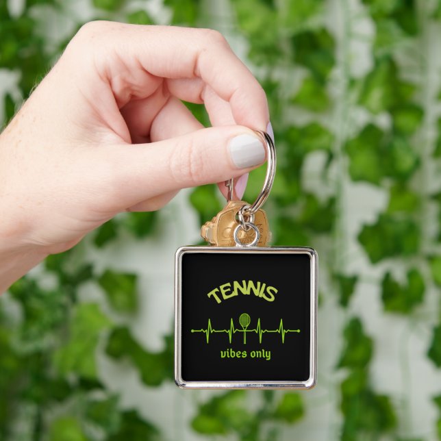 Tennis vibes only keychain design (Hand)
