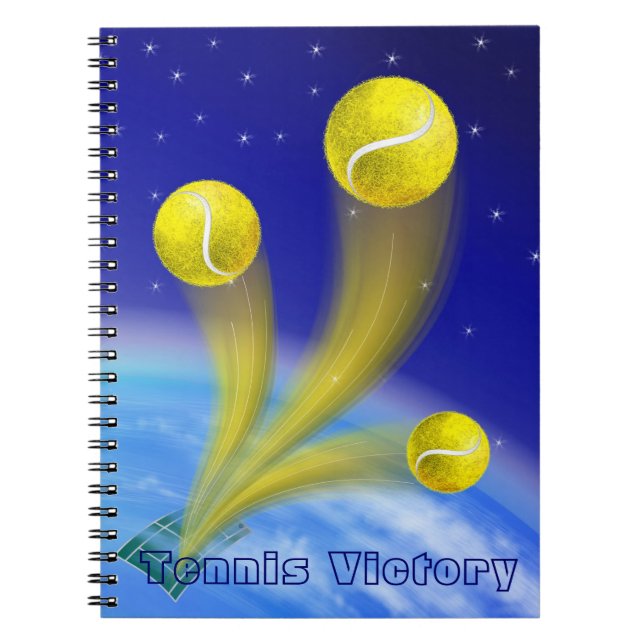 Tennis Victory, personalized Notebook (Front)