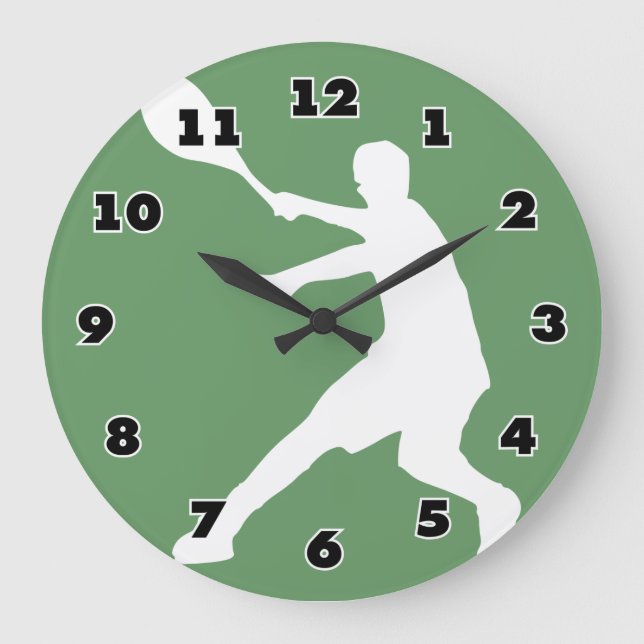 Tennis wall clock with custom background colour (Front)