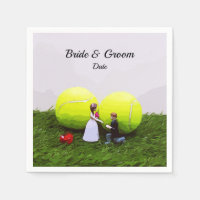 Tennis Wedding bride groom with tennis balls