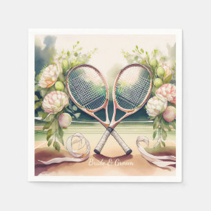 Tennis Wedding Floral Racket Napkin