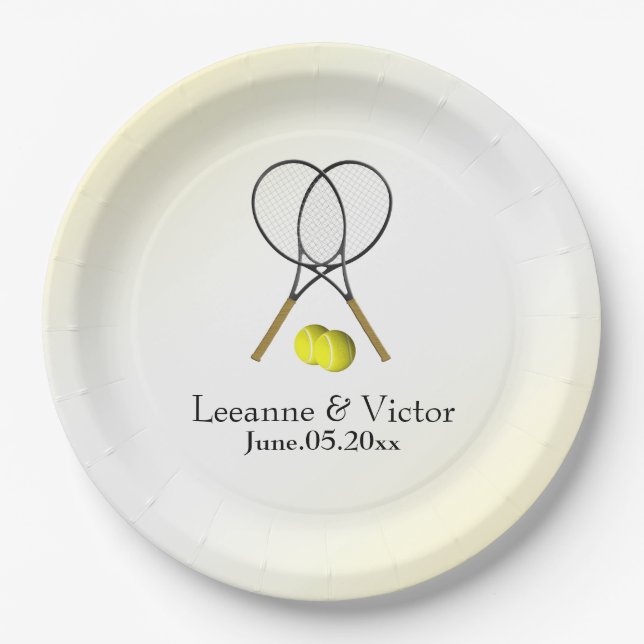 Tennis Wedding Personalized Paper Plate (Front)