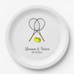 Tennis Wedding Personalized Paper Plate