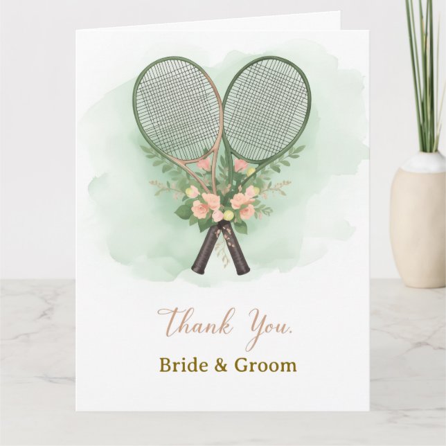 Tennis Wedding Thank You Card  (Front)