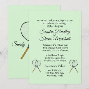 Tennis Wedding Theme Invitations