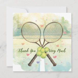 Tennis wedding with racket and love hearts