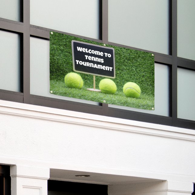 Tennis Welcome signe sur la bannière arrière - pla (Bâtiment extérieur)