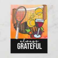 Tennis Wine Thanksgiving funny cartoon 