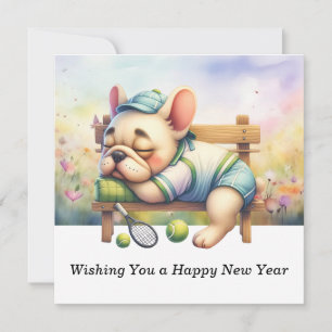 Tennis Wishing You a Happy New Year Holiday Card