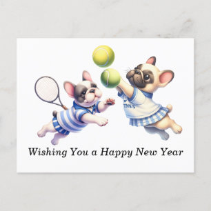 Tennis Wishing You a Happy New Year Holiday Postcard