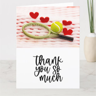Tennis with racket and balls  thank you card