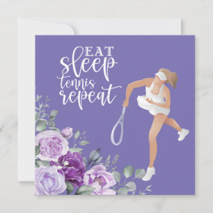 Tennis woman player Eat Sleep Tennis Repeat Quote