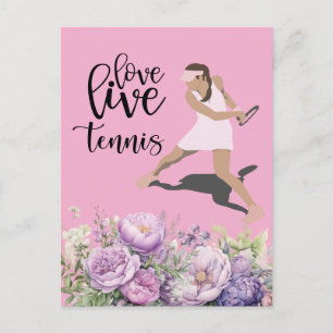 Tennis woman player LOVE LIVE Tennis Postcard