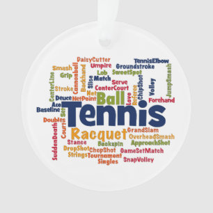 Tennis Word Cloud Ornament
