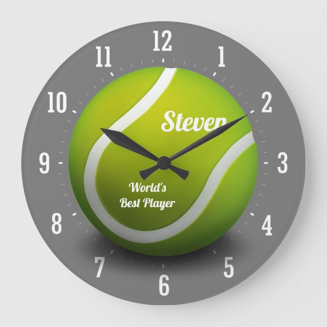 Tennis World's Best Player | Funny Large Clock (Front)