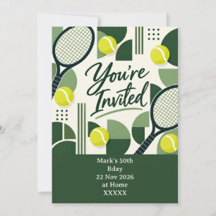 Tennis You’re Invited Geometric Invitation