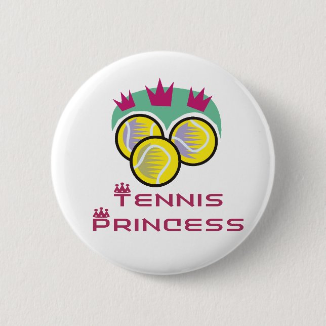 TennisChick Princess 2 Inch Round Button (Front)