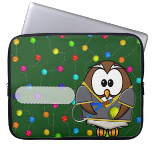 tennisman owl laptop sleeve