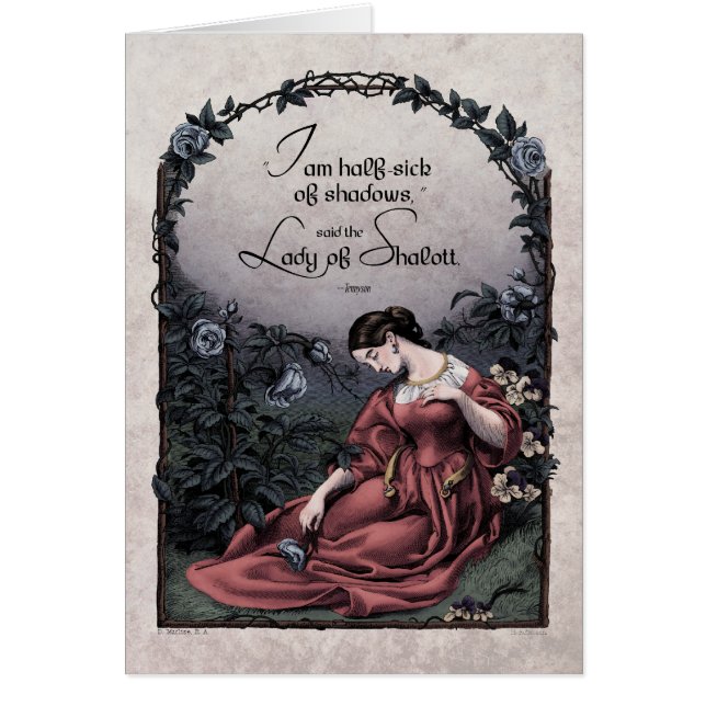 Tennyson "Lady of Shalott" Victorian Art Card (Front)