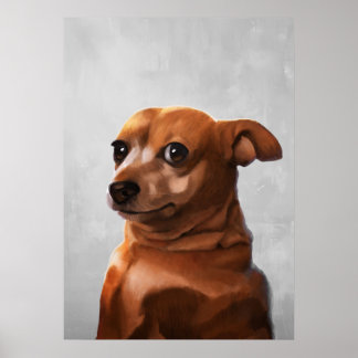 Tense Dog Meme Poster