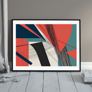 Tension Lines: Modern Abstract Impact Poster