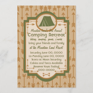 Tent and Arrows Camping Invitation