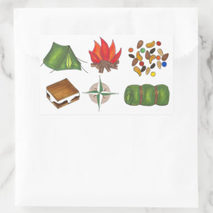 Tent Campfire Compass S'mores Camp Camping Sticker
