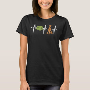 Tent Camping Airedale Terrier Heartbeat Dog T-Shirt