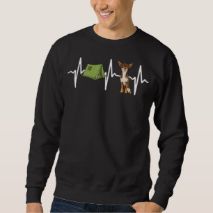 Tent Camping Brown Chihuahua Heartbeat Dog Sweatshirt
