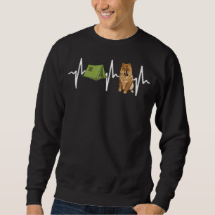 Tent Camping Chow Chow Heartbeat Dog Sweatshirt