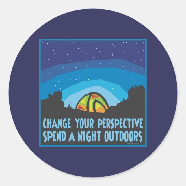 Tent Camping Classic Round Sticker (Front)