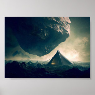 Tent Camping in Deep Space Poster