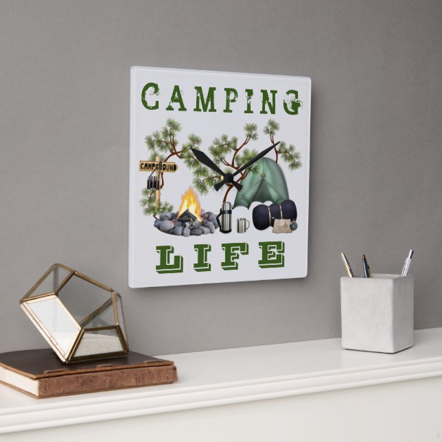 Tent Camping Life Wall Clock (Office)