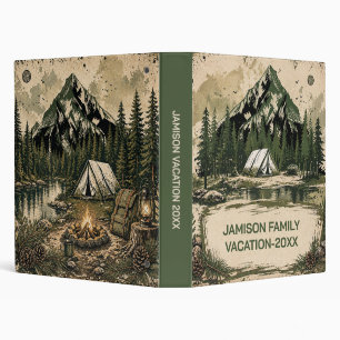 Tent Camping Mountains Adventure Family Vacation Binder