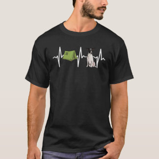 Tent Camping Rat Terrier Heartbeat Dog T-Shirt