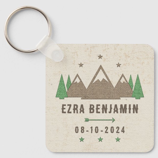 Tent Canvas Camping Bar Mitzvah Personalized Favou Keychain (Front)