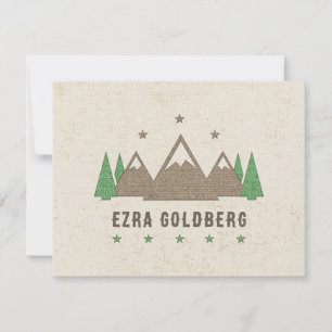 Tent Canvas Camping Bar Mitzvah Thank You Card