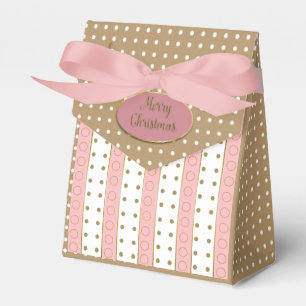 Tent Favour, Christmas, Blush Pink, Brown Design Favor Box