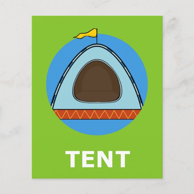 TENT Flashcard for Initial T 1 Syllable Word (Front)